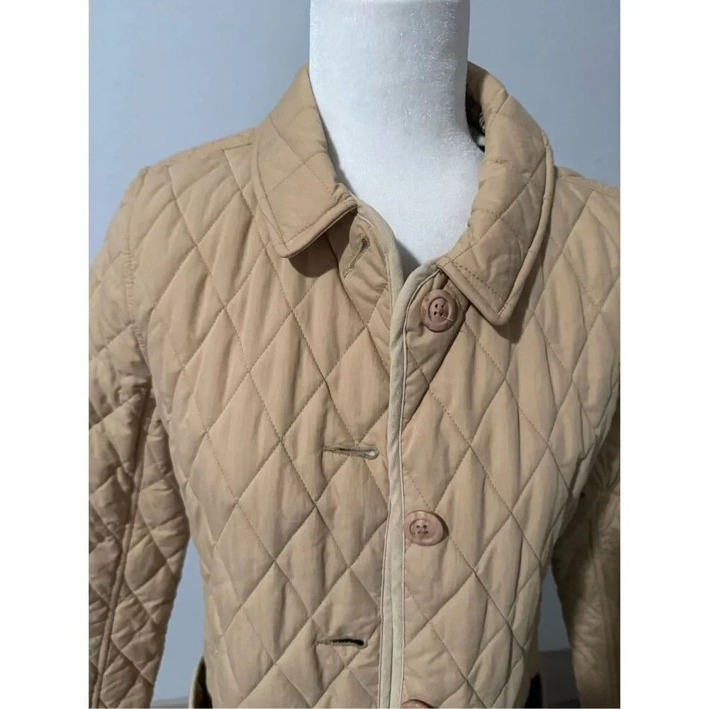 L.L. Bean quilted tan chore plaid lining Thermore jacket button front M - Picture 4 of 11